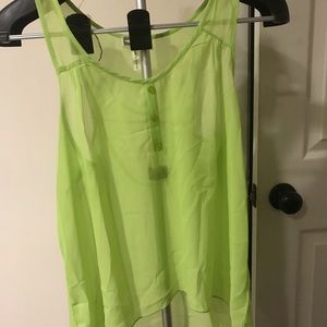 Highlighter green see through shirt